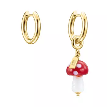 Серьги Mushroom Gold-Red Earrings