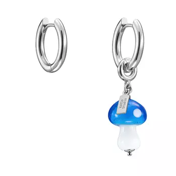 Серьги Mushroom Silver-Blue Earrings