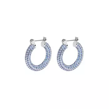 Серьги Pave Hoops - Light Blue