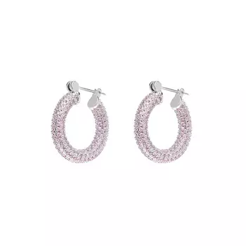 Серьги Pave Hoops – Pink