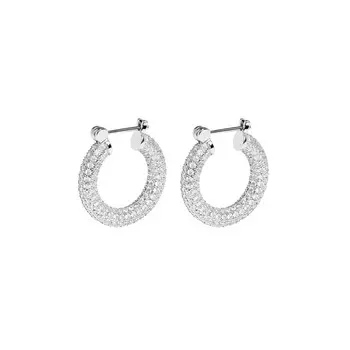 Серьги Pave Hoops - White