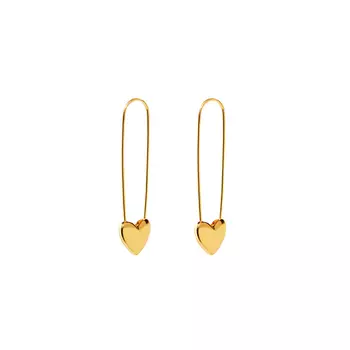 Серьги Pins Hearts Earrings - Gold