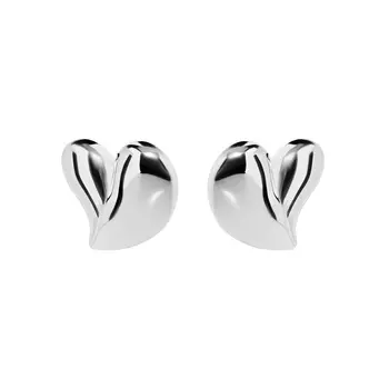 Серьги Plain Heart Earrings – Silver