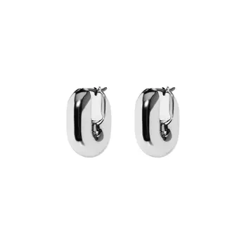 Серьги Puffy U-Link Earring - Silver