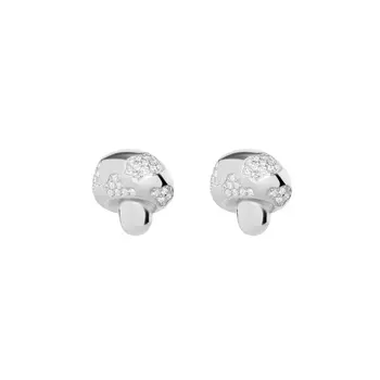 Серьги Silver Crystal Mushroom Earrings