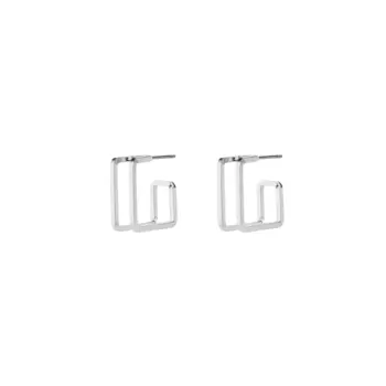 Серьги Silver Double Square Earrings