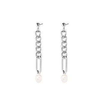 Серьги Silver Earrings Pearls On A Chain