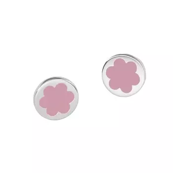 Серьги Silver Forget-Me-Not Earrings - Pink