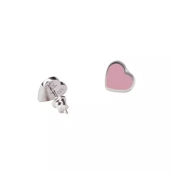 Серьги Silver Pink Heart Earrings