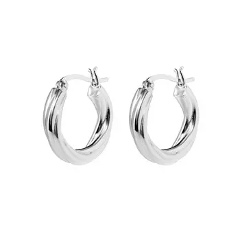 Серьги Silver Thin Twisted Earrings