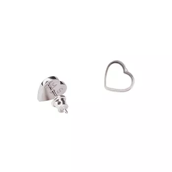 Серьги Silver White Heart Earrings