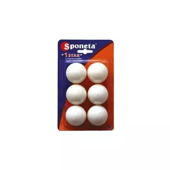 Шарик для игры в настольный теннис Sponeta TT Ball-1star (6 шт.)