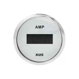 Амперметр цифровой -/+50 А, белый циферблат, нержавеющий ободок, д. 52 мм KY26101