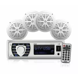 Морская аудиосистема 1DIN PYLE PLMRKT38W, комплект PLMRKT38W