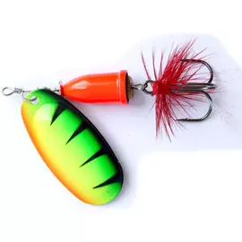 Блесна вращ. Gidra №5, 48*23мм, 15гр Tiger с мухой Premier (PR-SPRH12T-5) tr-137683