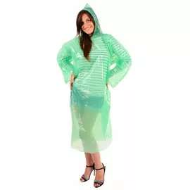 Дождевик-пончо (80-120 см) зеленый с капюшоном tr-170390