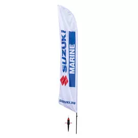 Флаг "SUZUKI MARINE" на флагштоке 4,5м. (левое расположение логотипа) flag-SM(left)