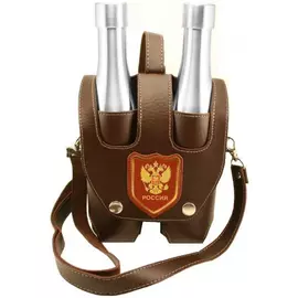 Фляжка Две Бутылки в чехле (Россия) 0,5 л JP-56 tr-135657