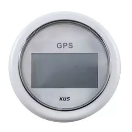 GPS-спидометр электронный, белый циферблат, белый ободок, выносная антенна, д. 85 мм KY08308