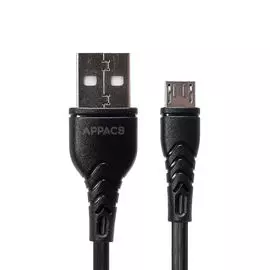 Кабель APPACS (ПРОМО) APEU11m , microUSB, 5V/2.4A, 1 метр 6971252250694
