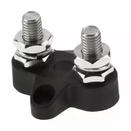 Клемма-штифт двойная, M6, черная BF412M6