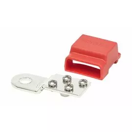 Колодка распределительная для монтажа на аккумуляторную клемму, 4 контакта, красная 2341B