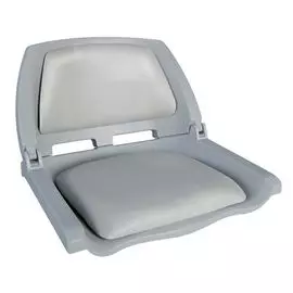 Кресло пластмассовое складное с подложкой Molded Fold-Down Boat Seat, серое 75109G