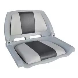 Кресло пластмассовое складное с подложкой Molded Fold-Down Boat Seat,серый/чёрный 75109GC