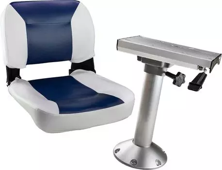 Кресло складное, цвет белый/синий со стойкой 457мм C12510WL_kompl1