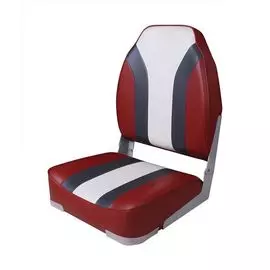 Кресло складное мягкое High Back Rainbow Boat Seat, красный/белый 75107RCW