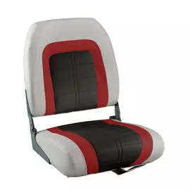 Кресло складное мягкое SPECIAL HIGH BACK, обивка серый/черный/красный винил 76236GRC