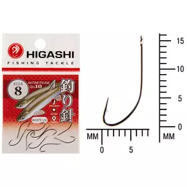 Крючок HIGASHI Akitakitsune ringed #8 White UV hg-04072