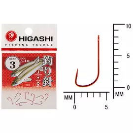 Крючок HIGASHI Sode ringed #3 Red hg-03674