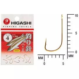 Крючок HIGASHI Sode ringed #4 Gold hg-04074
