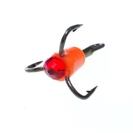 Крючок тройной с каплей EAST COAST UViolet (№ 8 оранжевый / красный камень, 10 шт) tr-245786