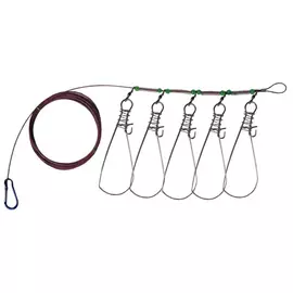 Кукан метал. трос 5-ти карабиновый 5м Helios (HS-XC-YS-5050GZZ) tr-136940