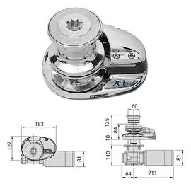 Лебедка якорная X1, 12 В, с барабаном, под цепь 6мм 409558