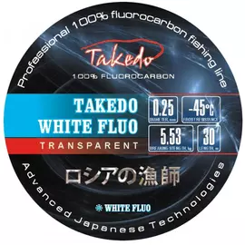 Леска зимняя флюорокарбон TAKEDO White Fluo (прозрачная, 0,25 мм, 5,53 кг, 30 м, 10 шт) tr-245802