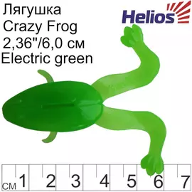 Лягушка Helios Crazy Frog 2,36"/6,0 см Electric green 10шт. (HS-22-007) tr-145262