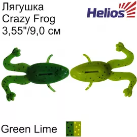 Лягушка helios crazy frog 3,55"/9,0 см green lime 4шт. (hs-23-010) tr-145995