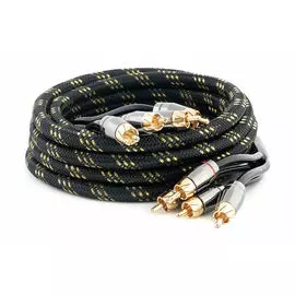 Межблочный кабель 4RCA-4RCA, 5 метров, витая пара, 3 экрана, медь, SWAT SIX-450