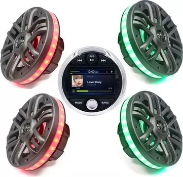 Морская аудиосистема MRH-301S, M165KMR (2 компл), Marine Rocket MRH301S_M165KMR2