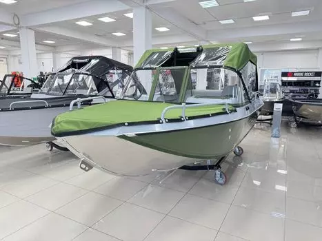 Моторная лодка, Неман 500 DC, серо-зелёная с Marine Rocket MREF40FEL-T KITNEM30