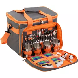 Набор для пикника на 4 персоны серый HS-811(4)G Helios tr-244040