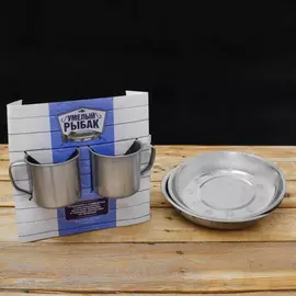 Набор посуды Умелый рыбак, тарелка 2 шт, кружка 2 шт 200 мл (2566576) tr-229227