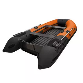 Надувная лодка ПВХ, Навигатор 380Lite НДНД, оранжевый-черный, FORZA FM-N380LNDNOB