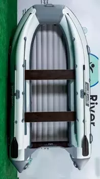 Надувная лодка ПВХ, RiverBoats RB 390 НДНД, ф/б, серо-белый RB390NDFBGW