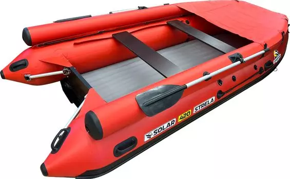 Надувная лодка ПВХ, SOLAR-420 Strela Jet tunnel (Expedition), красный SLR420jet_strela_exp_red