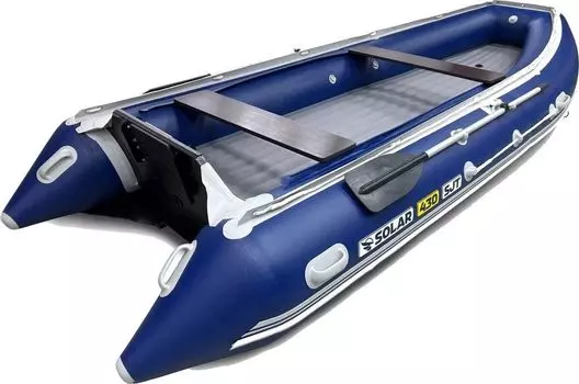 Надувная лодка ПВХ, SOLAR-430 Super Jet tunnel, серый SLR430jet_super_grey