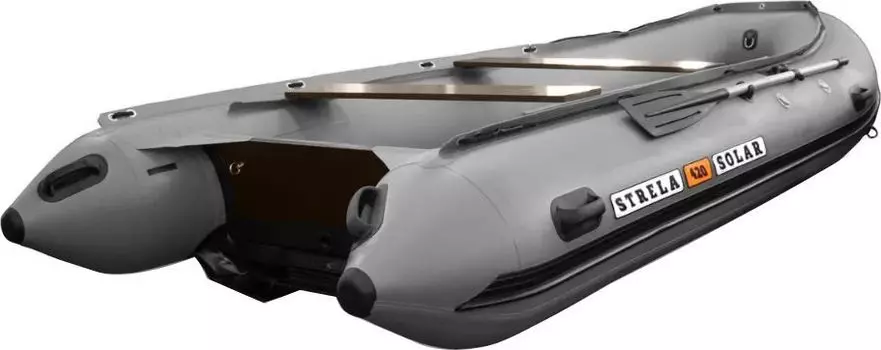 Надувная лодка ПВХ, SOLAR-470 Strela Jet tunnel, серый SLR470jet_strela_grey
